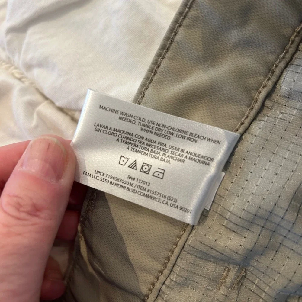 Banana Republic Mens 34x30 Straight Fit Chino Pants‎ Khaki Polyester Blend